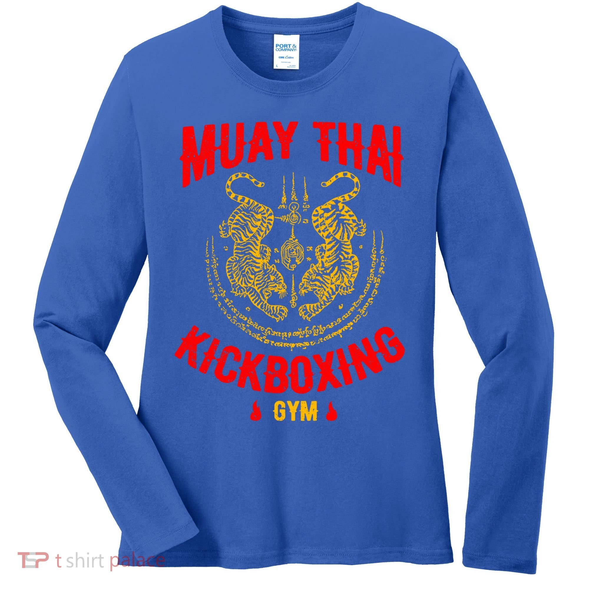Tiger Muay Thai Kickboxing Gym Mma Training Gift Funny Gift Women's Long Sleeve Shirt