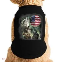 The Mountain Three Wolfs American Flag Moons Doggie Tank thumb 0