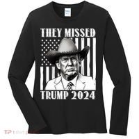 They Missed Trump 2024 Women's Long Sleeve Shirt thumb 0