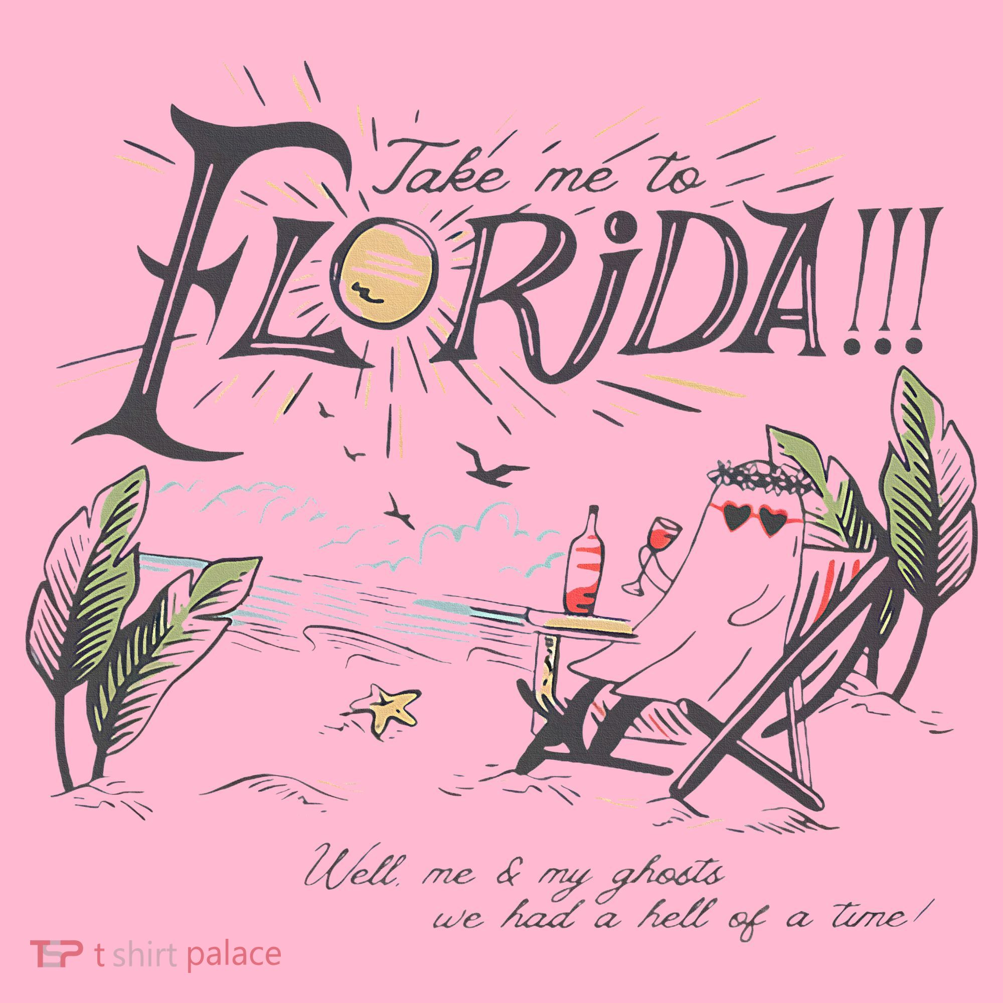 Take Me To The Florida Funny Ghost On The Beach Coaster
