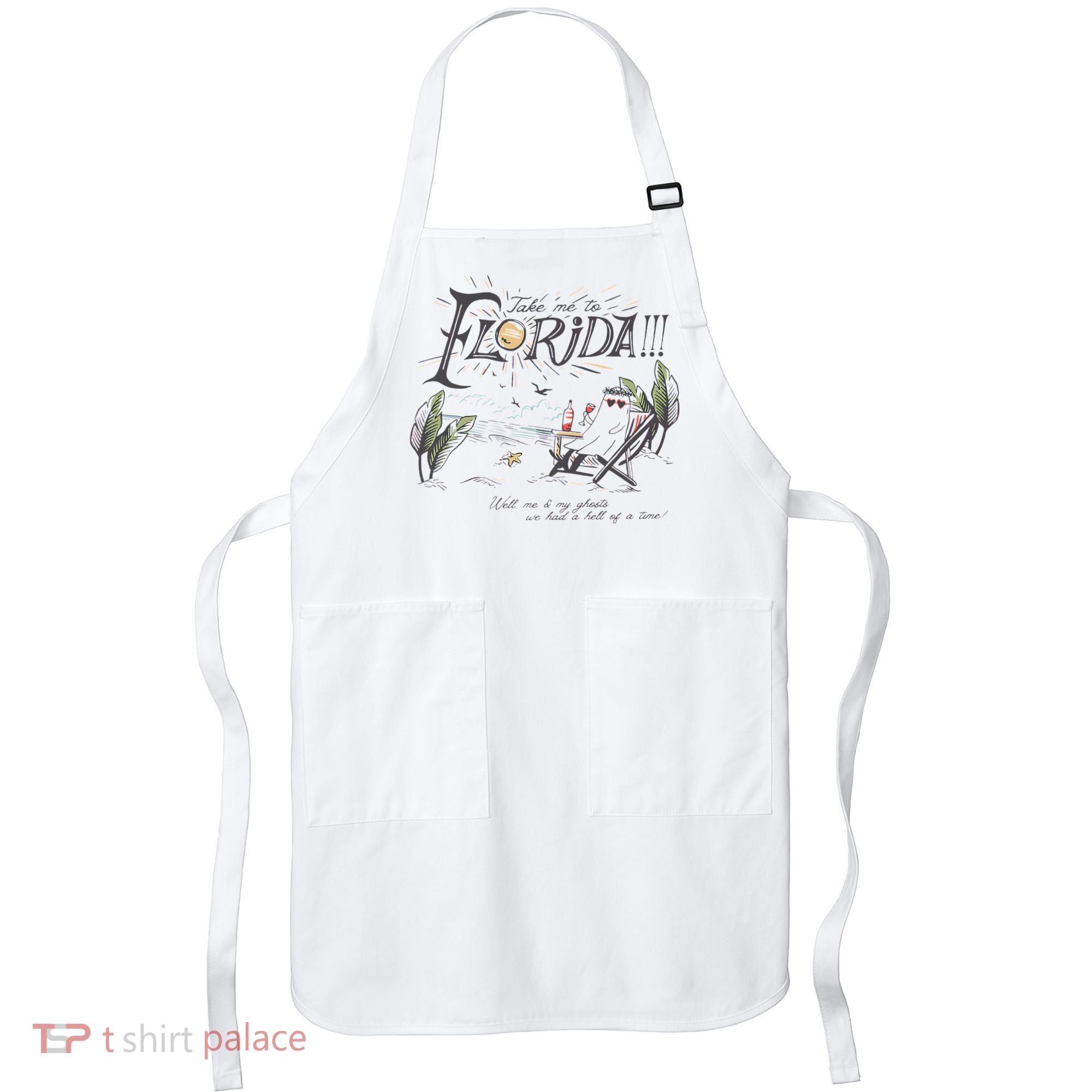 Take Me To The Florida Funny Ghost On The Beach Apron