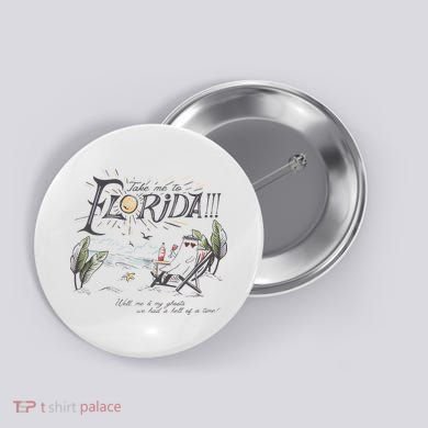 Take Me To The Florida Funny Ghost On The Beach Button