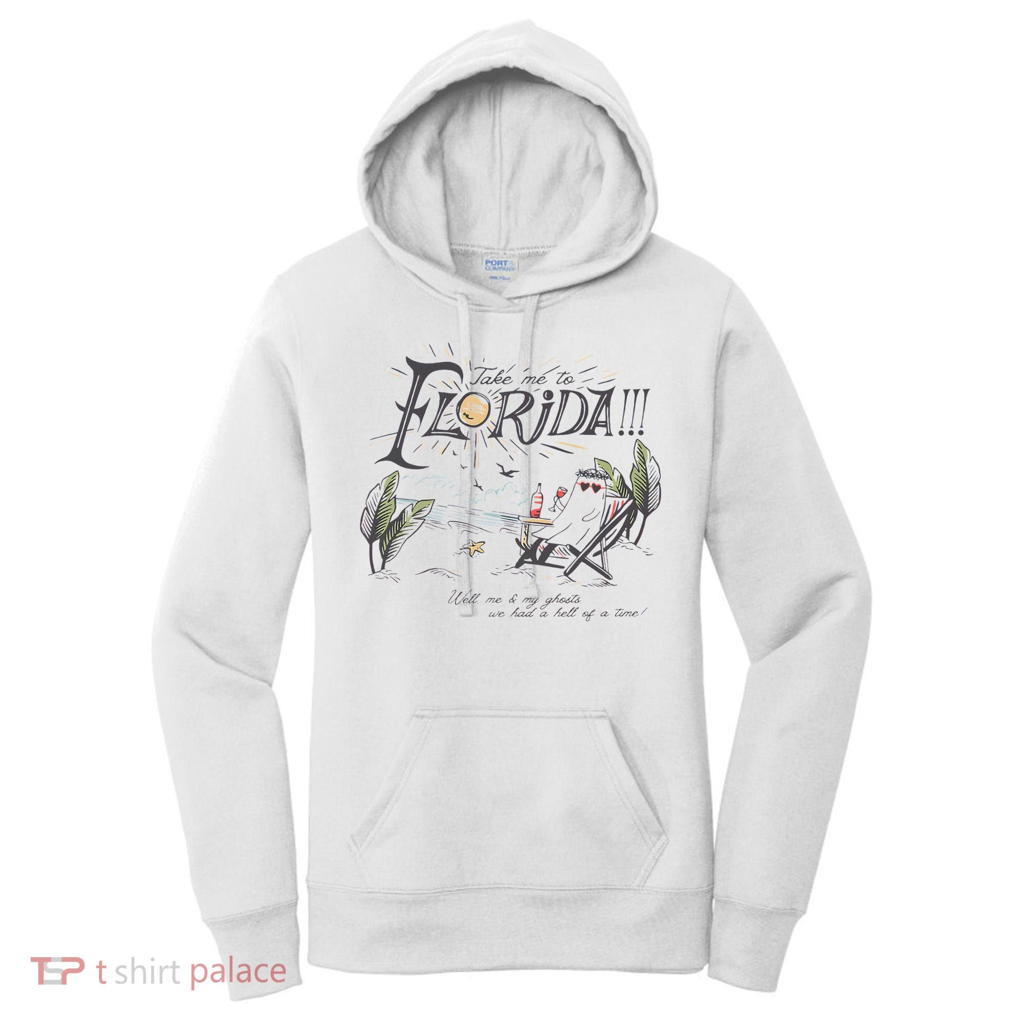 Take Me To The Florida Funny Ghost On The Beach Women's Hoodie