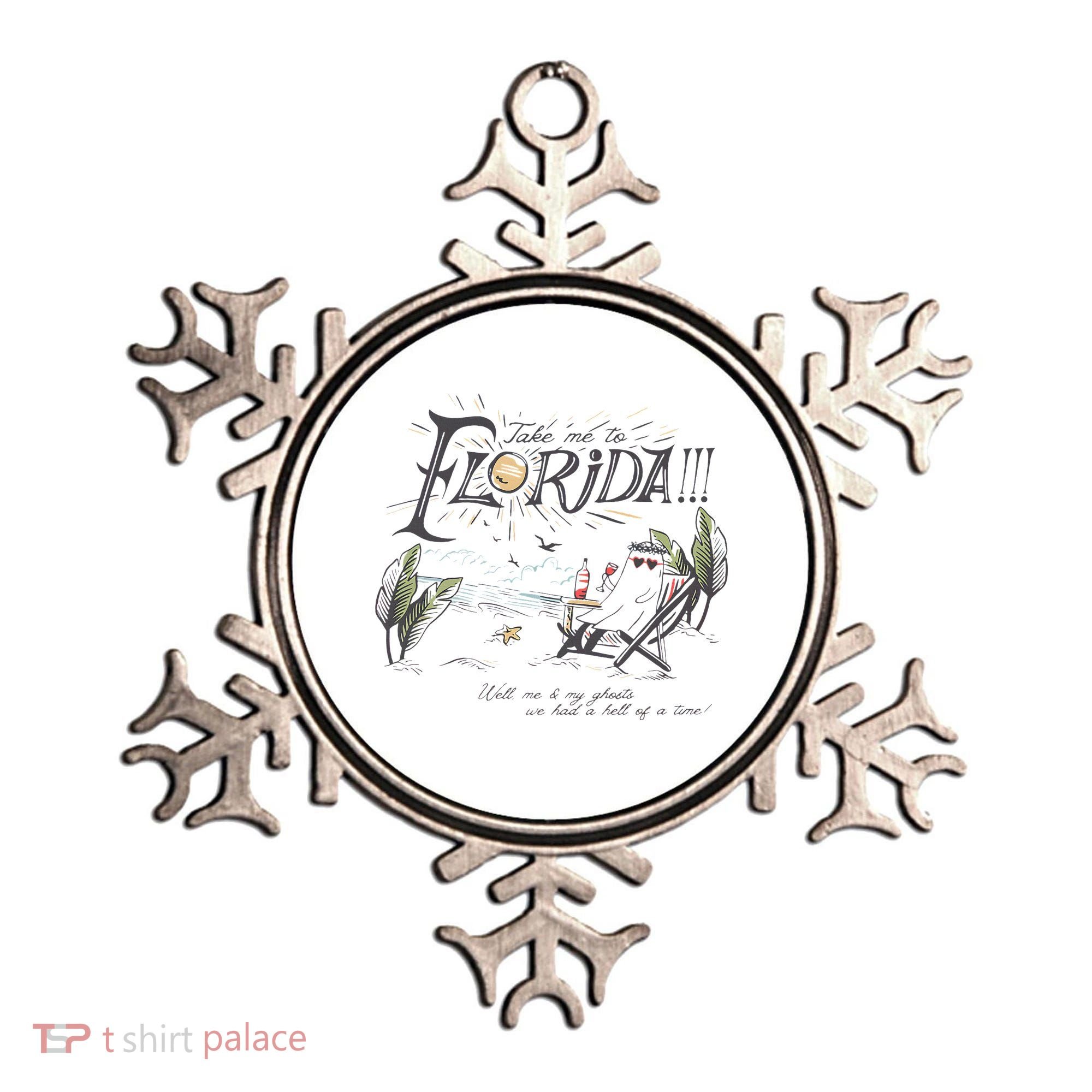 Take Me To The Florida Funny Ghost On The Beach Ornament