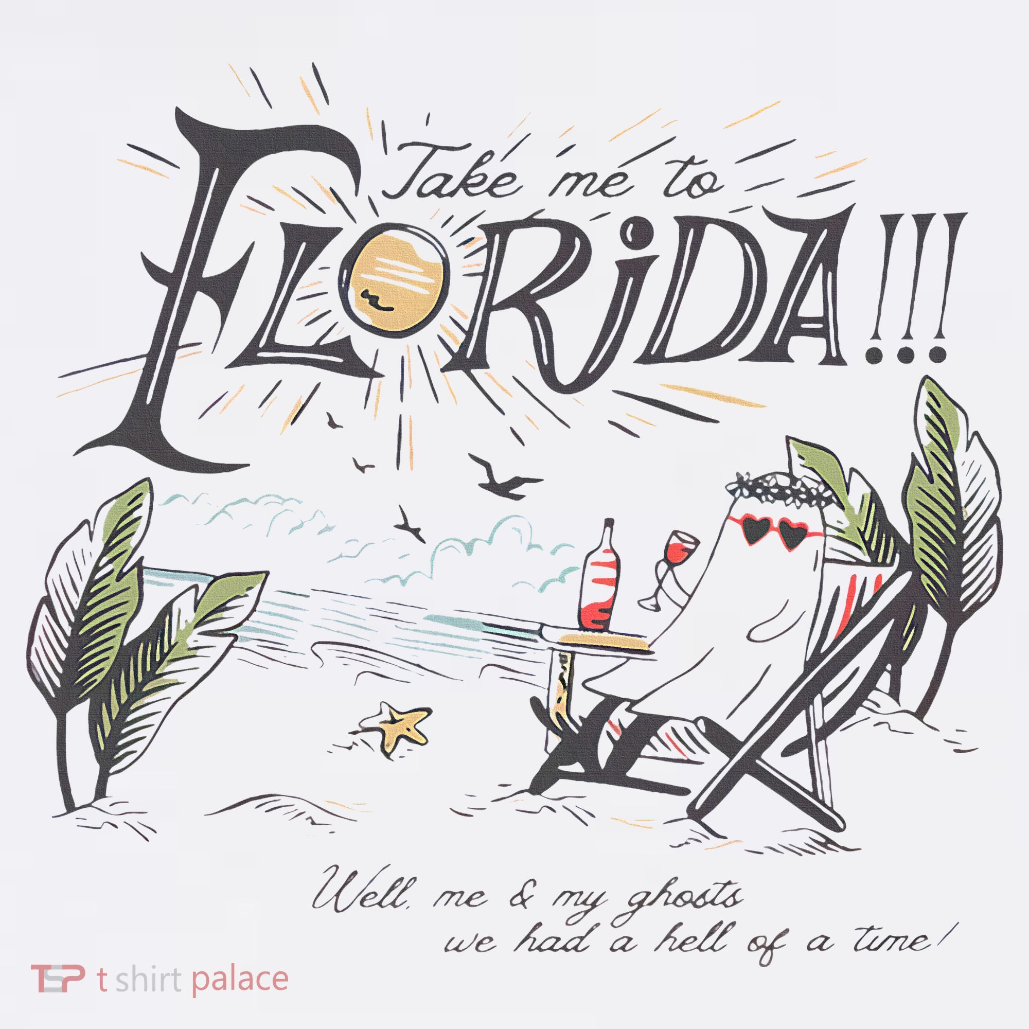 Take Me To The Florida Funny Ghost On The Beach Women's Tank Top