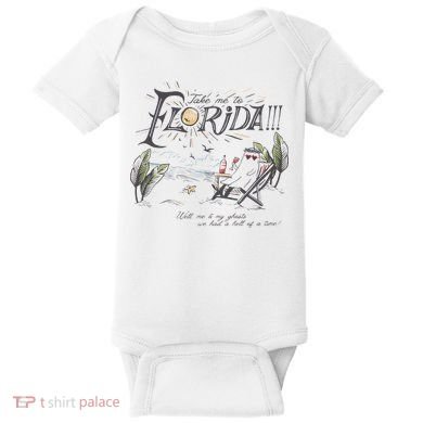 Take Me To The Florida Funny Ghost On The Beach Baby Bodysuit