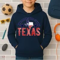 Texas Motto The Lone Star State Kids Hoodie thumb 2