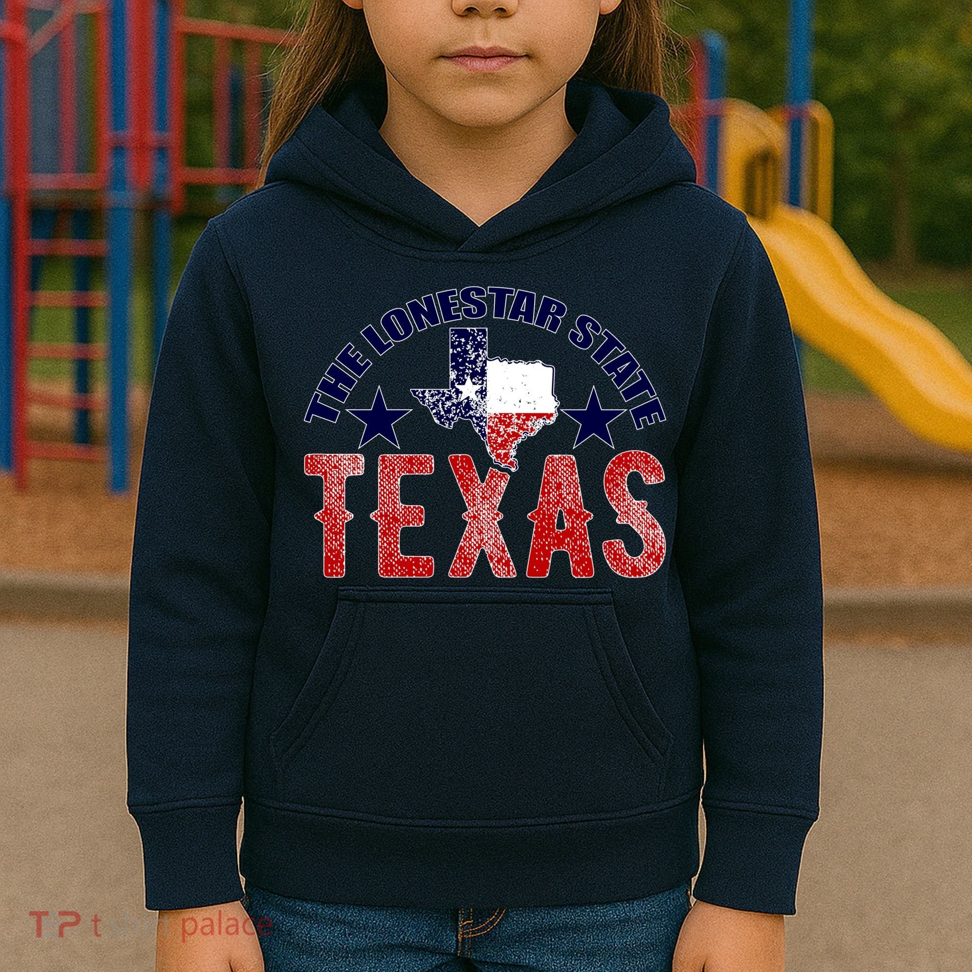 Texas Motto The Lone Star State Kids Hoodie