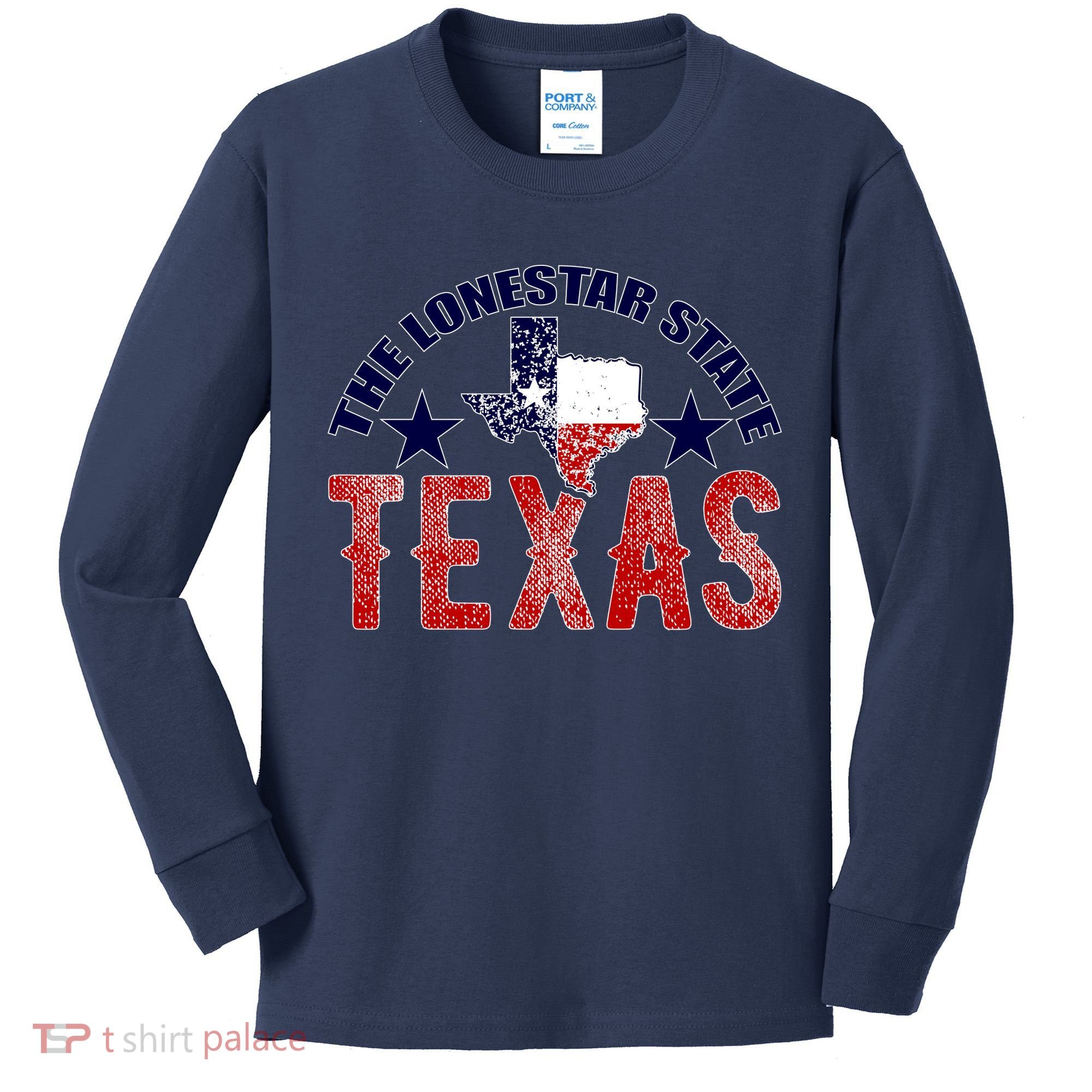 Texas Motto The Lone Star State Kids Long Sleeve Shirt