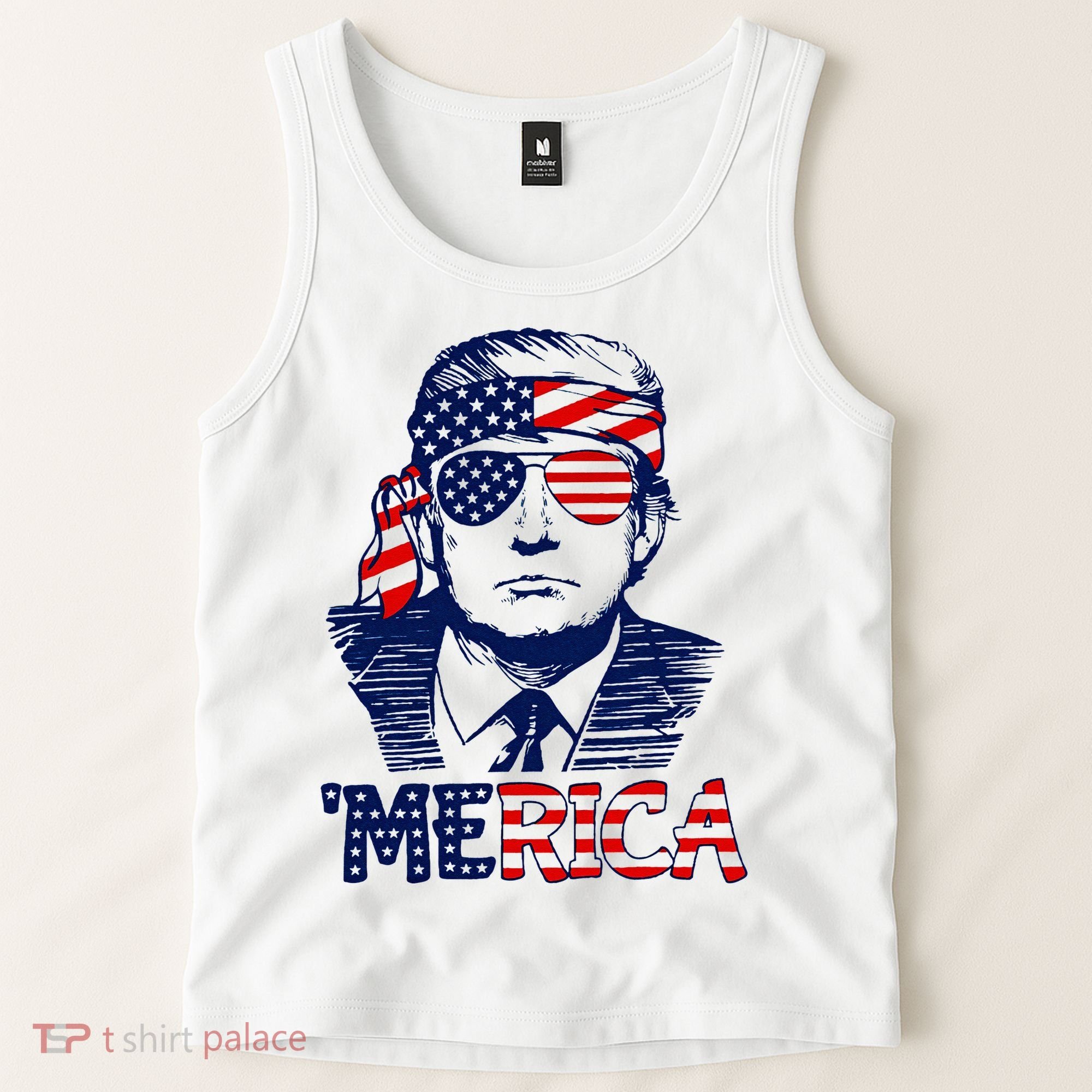Trump 'Merica ,Trump Funny 4th of July Tank Top