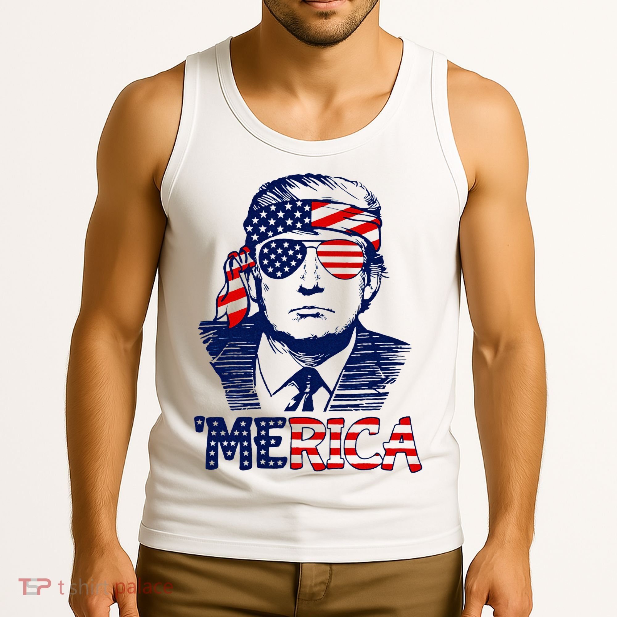 Trump 'Merica ,Trump Funny 4th of July Tank Top