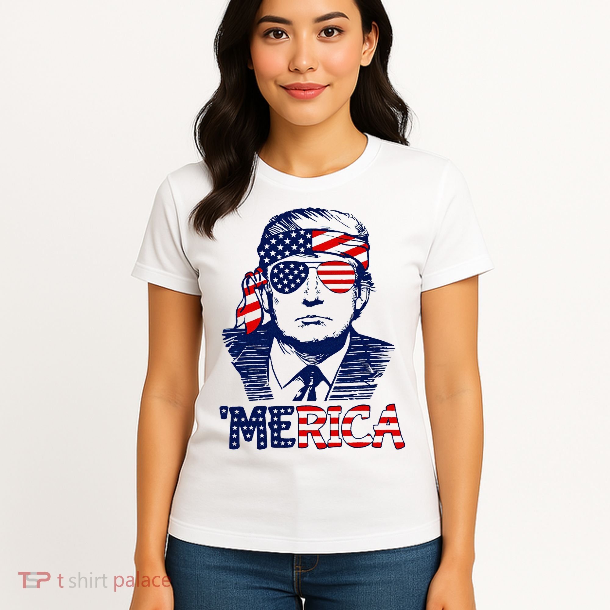 Trump 'Merica ,Trump Funny 4th of July Women's T-Shirt
