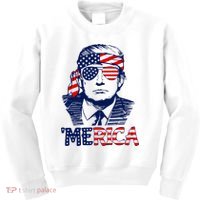 Trump 'Merica ,Trump Funny 4th of July Kids Sweatshirt thumb 0