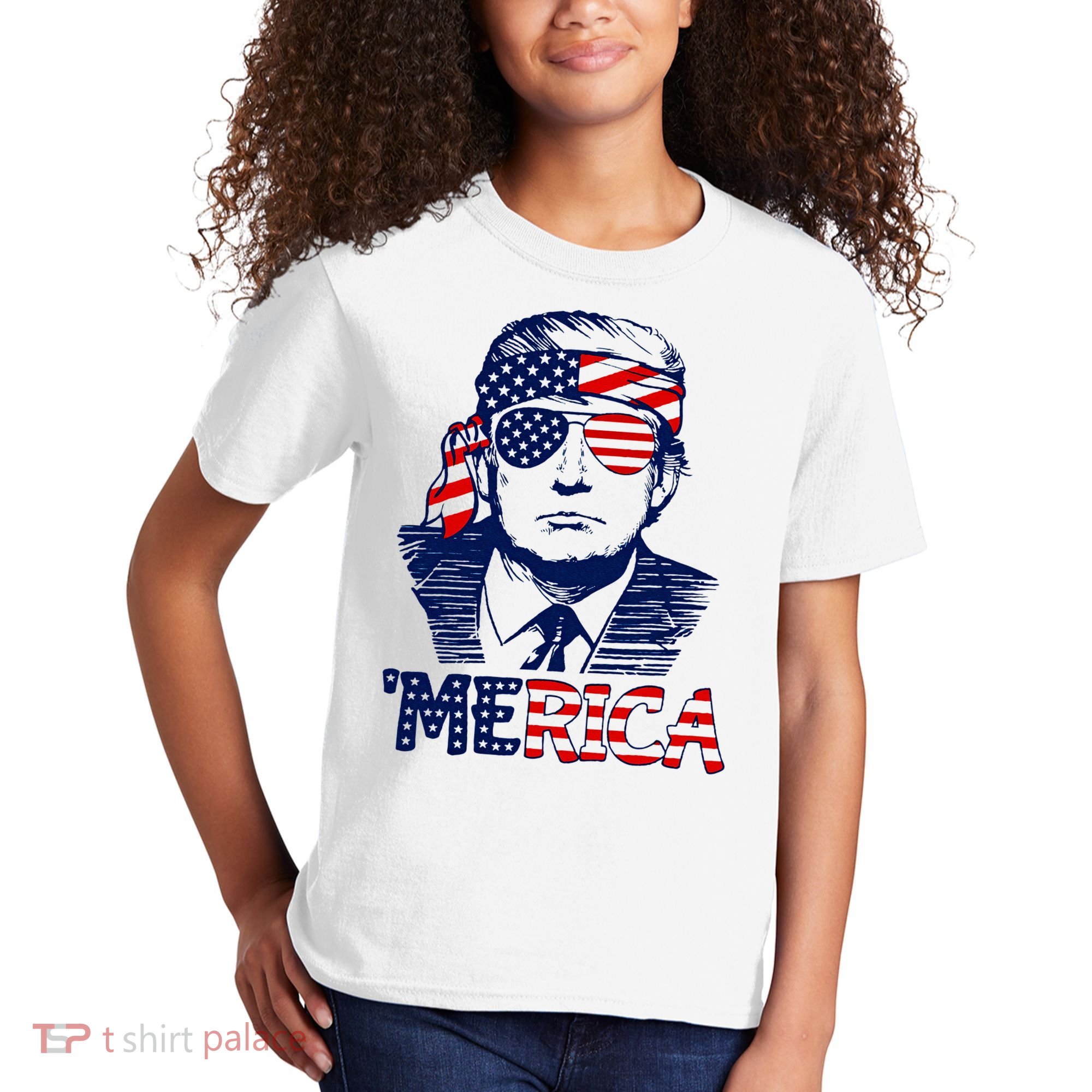 Trump 'Merica ,Trump Funny 4th of July Kids T-Shirt