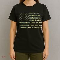 The Man The Myth The Legend Papa Fathers Day Camo US Flag T-Shirt thumb 4