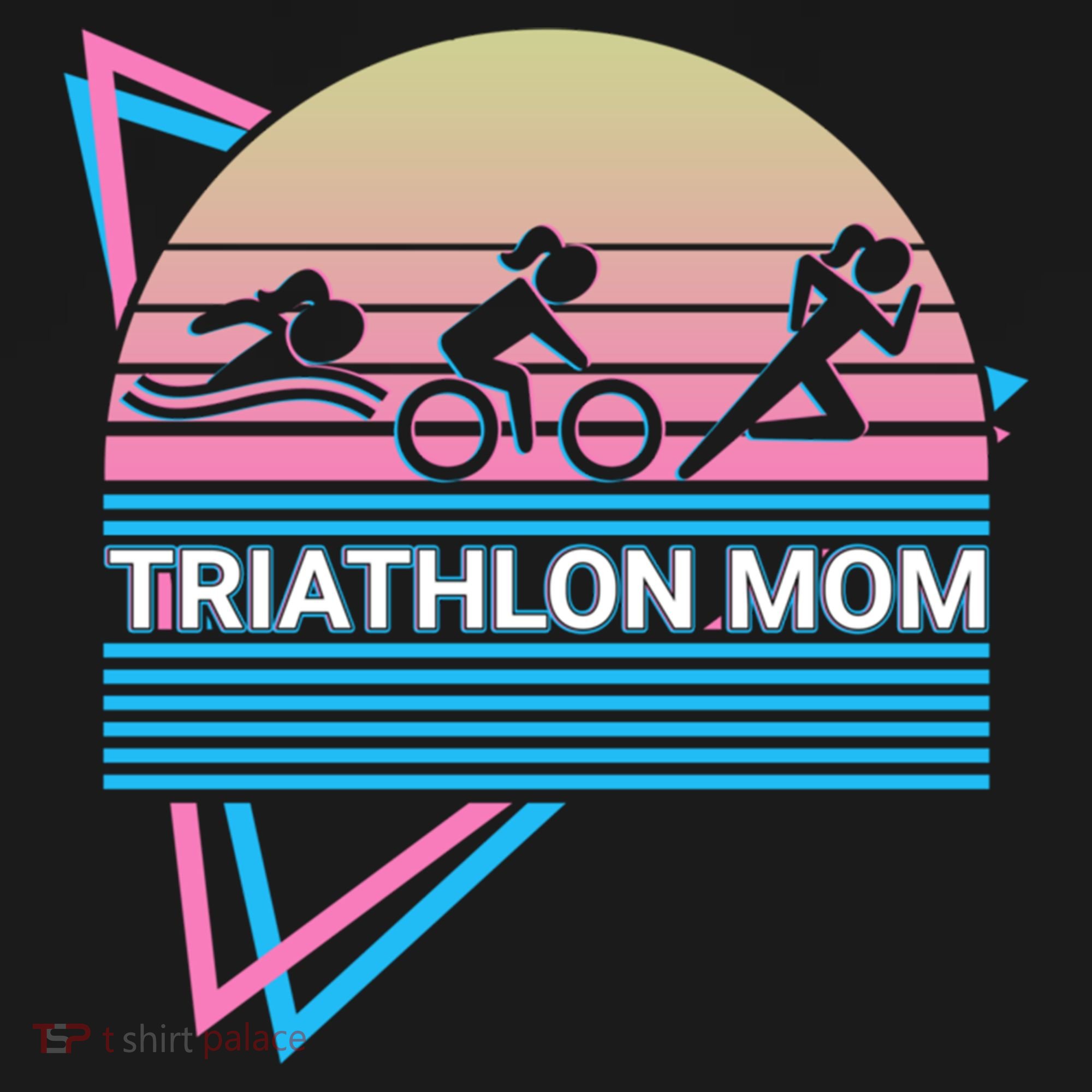 Triathlon Mom Triathlete Swim Bike Run Gift Bucket Hat