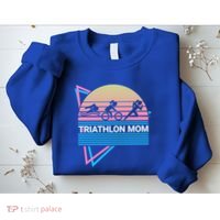 Triathlon Mom Triathlete Swim Bike Run Gift Sweatshirt thumb 2