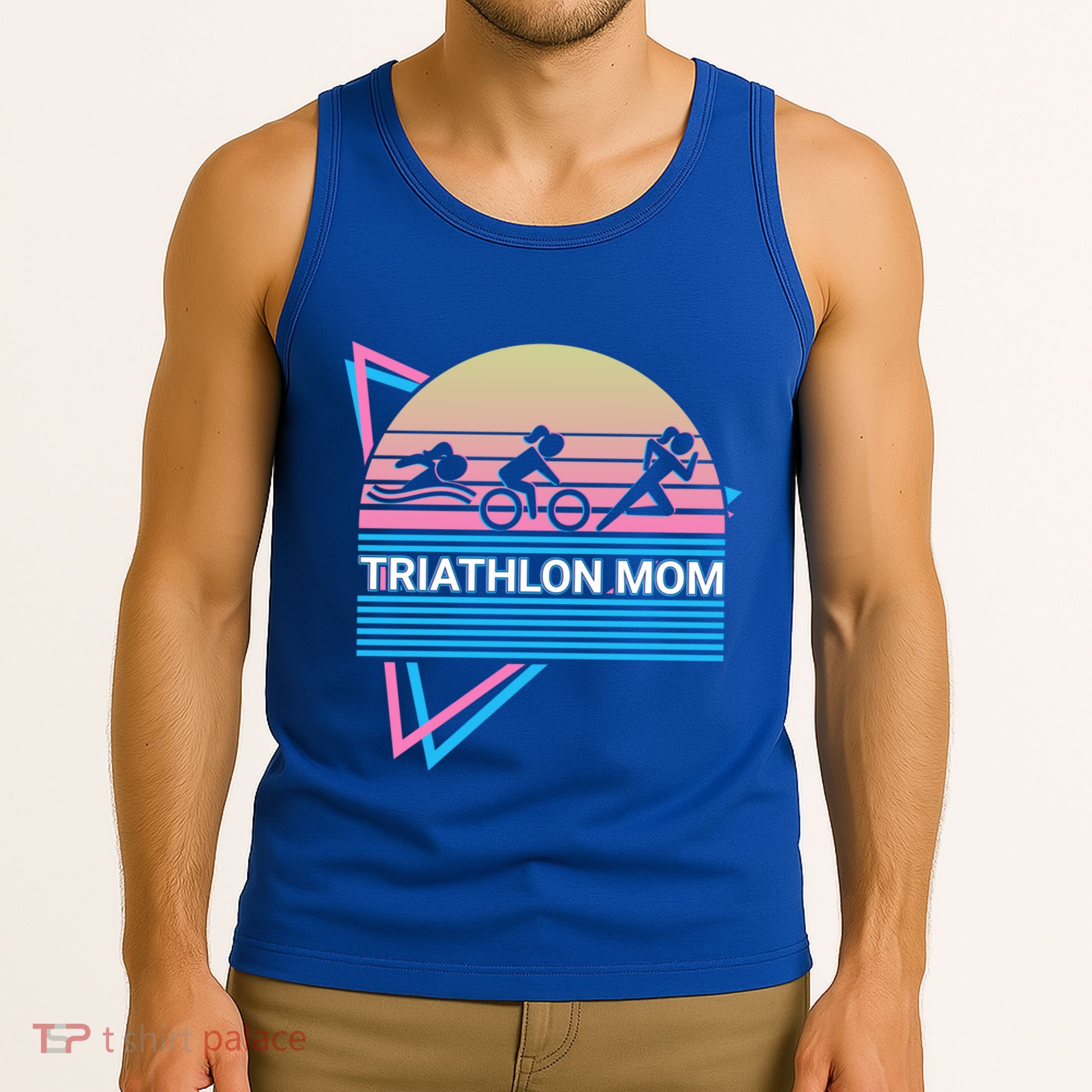 Triathlon Mom Triathlete Swim Bike Run Gift Tank Top