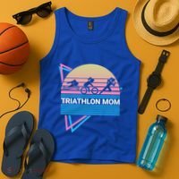 Triathlon Mom Triathlete Swim Bike Run Gift Tank Top thumb 4
