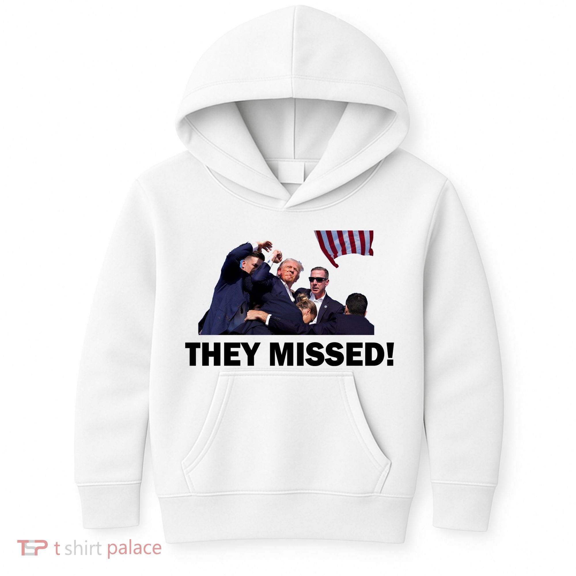They Missed! Trump Got Shot Failed Assassination Kids Hoodie