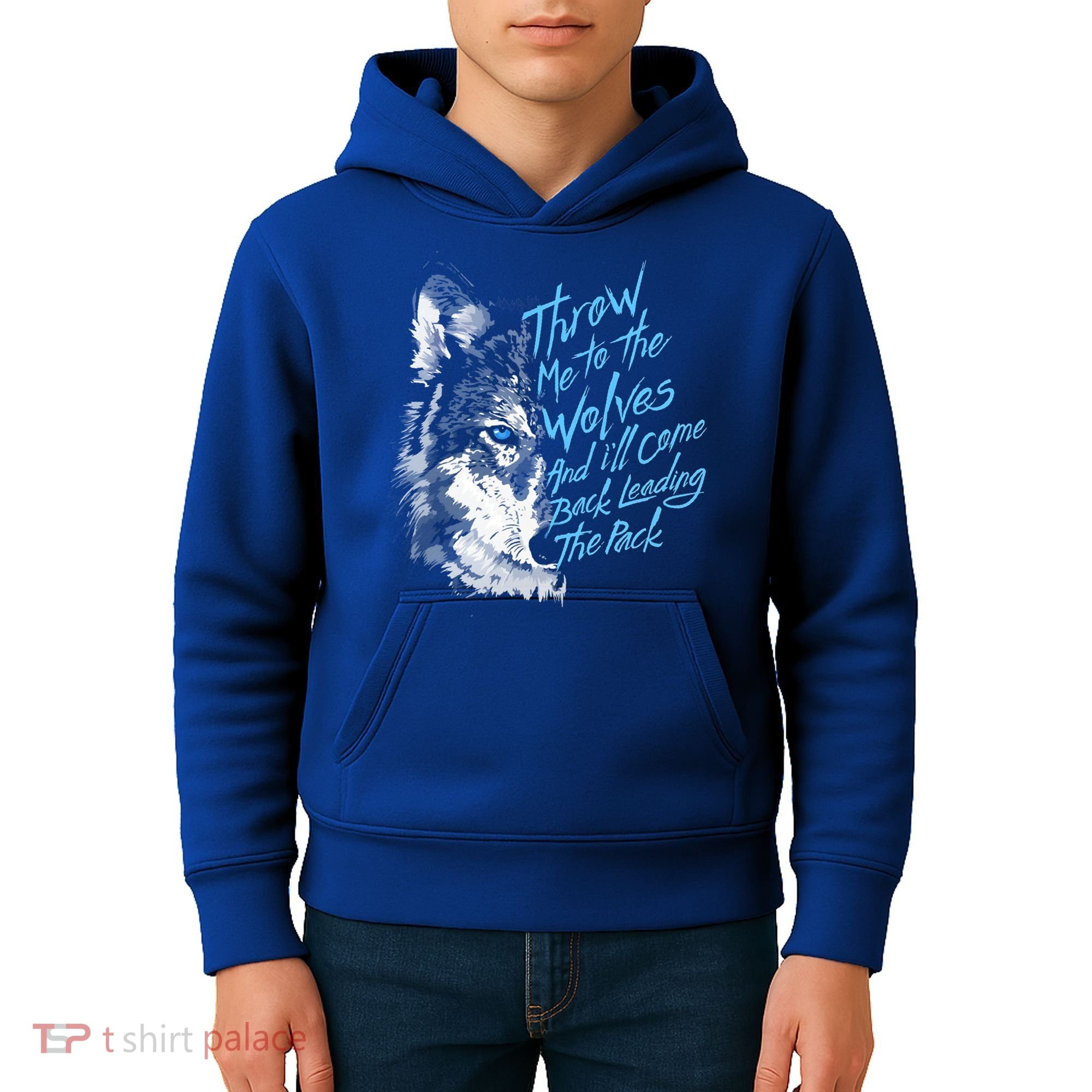 Throw Me To The Wolves And ILl Come Back Leading The Pack Funny Gift Kids Hoodie
