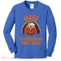 Trump Make Thanksgiving Great Again Trump Turkey Gift Kids Long Sleeve Shirt thumb 0