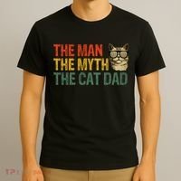The Man The Myth The Cat Dad Cat Daddy Vintage T-Shirt thumb 3