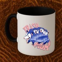 Trash Mom Trash Panda Racoon Meme Coffee Mug thumb 2