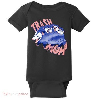 Trash Mom Trash Panda Racoon Meme Baby Bodysuit