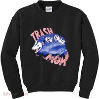 Trash Mom Trash Panda Racoon Meme Kids Sweatshirt thumb 0