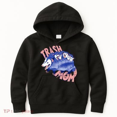 Trash Mom Trash Panda Racoon Meme Kids Hoodie