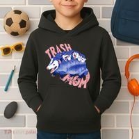 Trash Mom Trash Panda Racoon Meme Kids Hoodie thumb 2