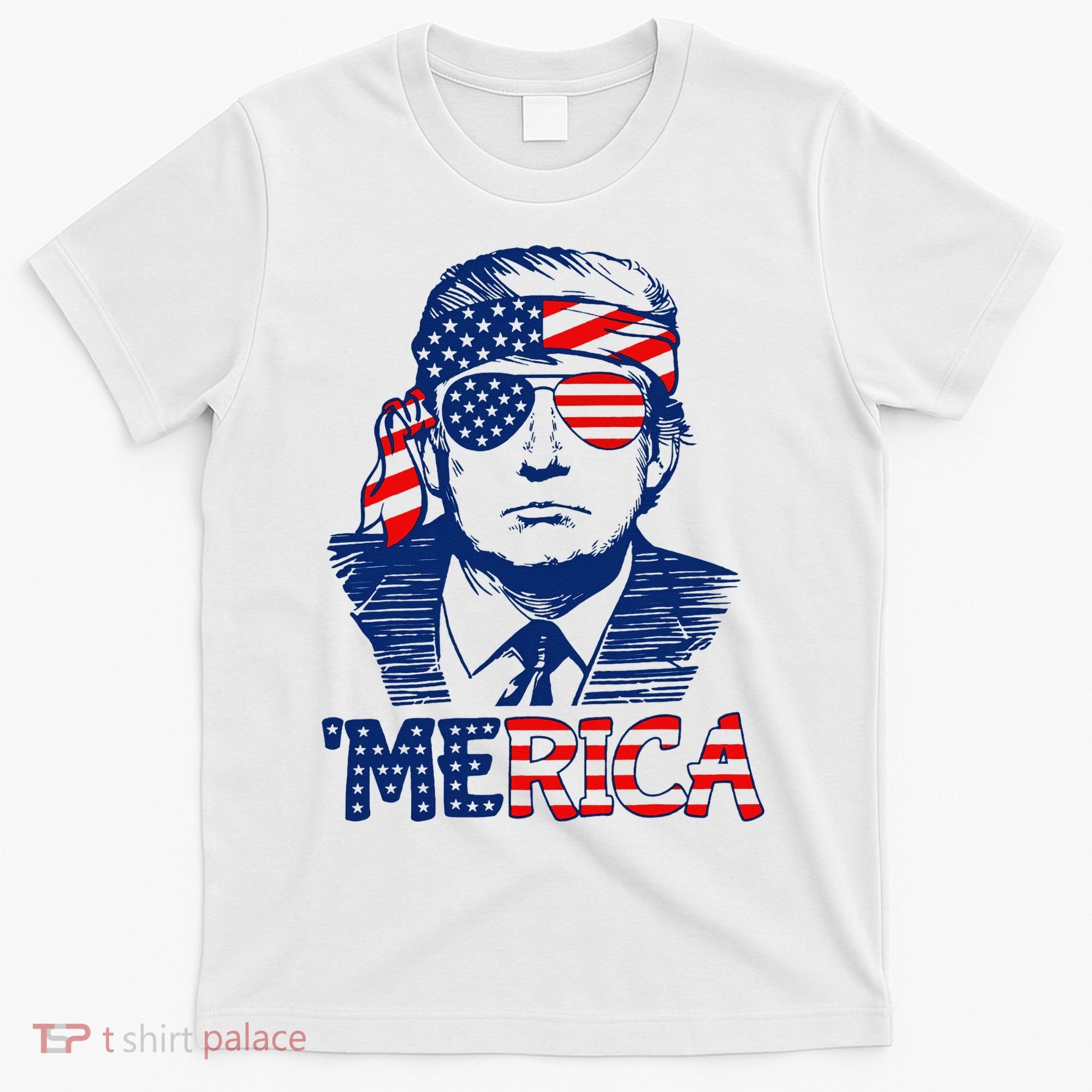 Trump 'Merica Trump Funny 4th of July T-Shirt