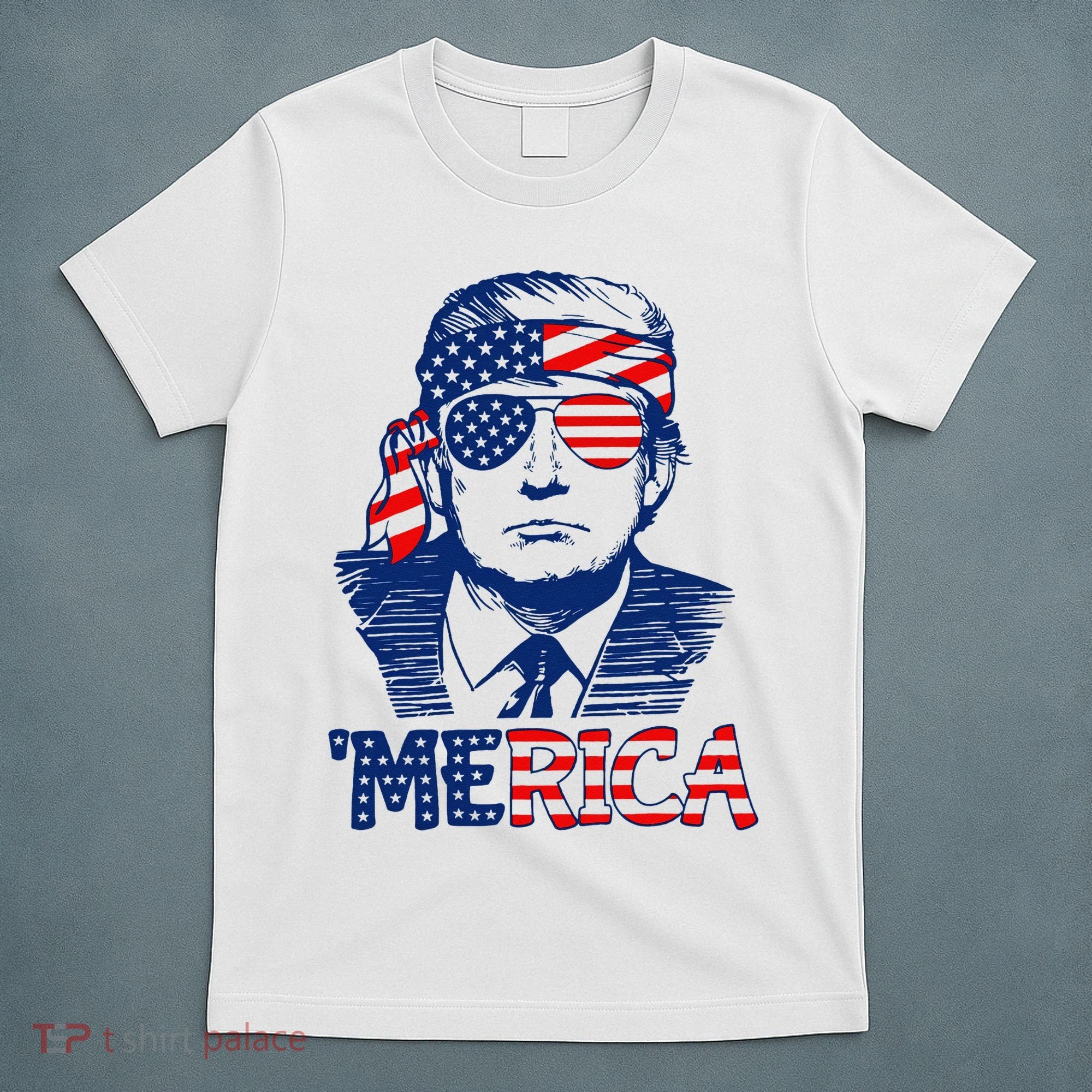 Trump 'Merica Trump Funny 4th of July T-Shirt