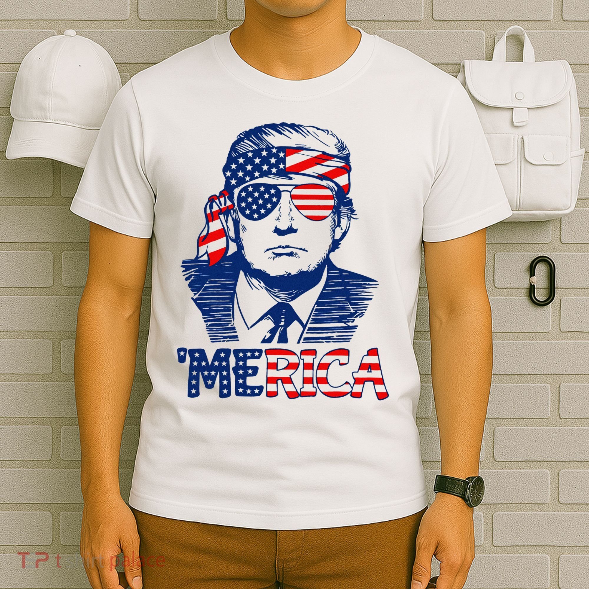 Trump 'Merica Trump Funny 4th of July T-Shirt