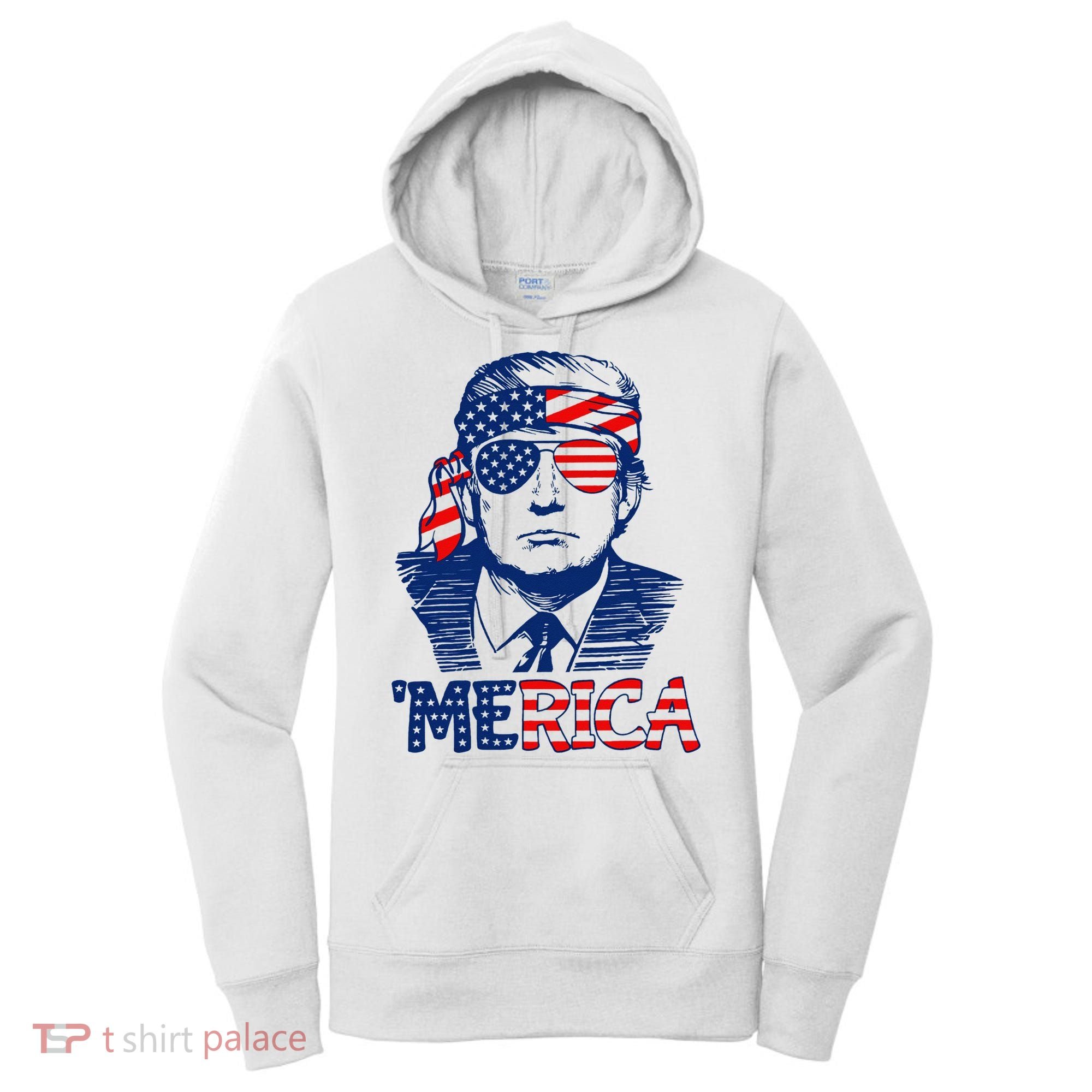 Trump 'Merica Trump Funny 4th of July Women's Hoodie