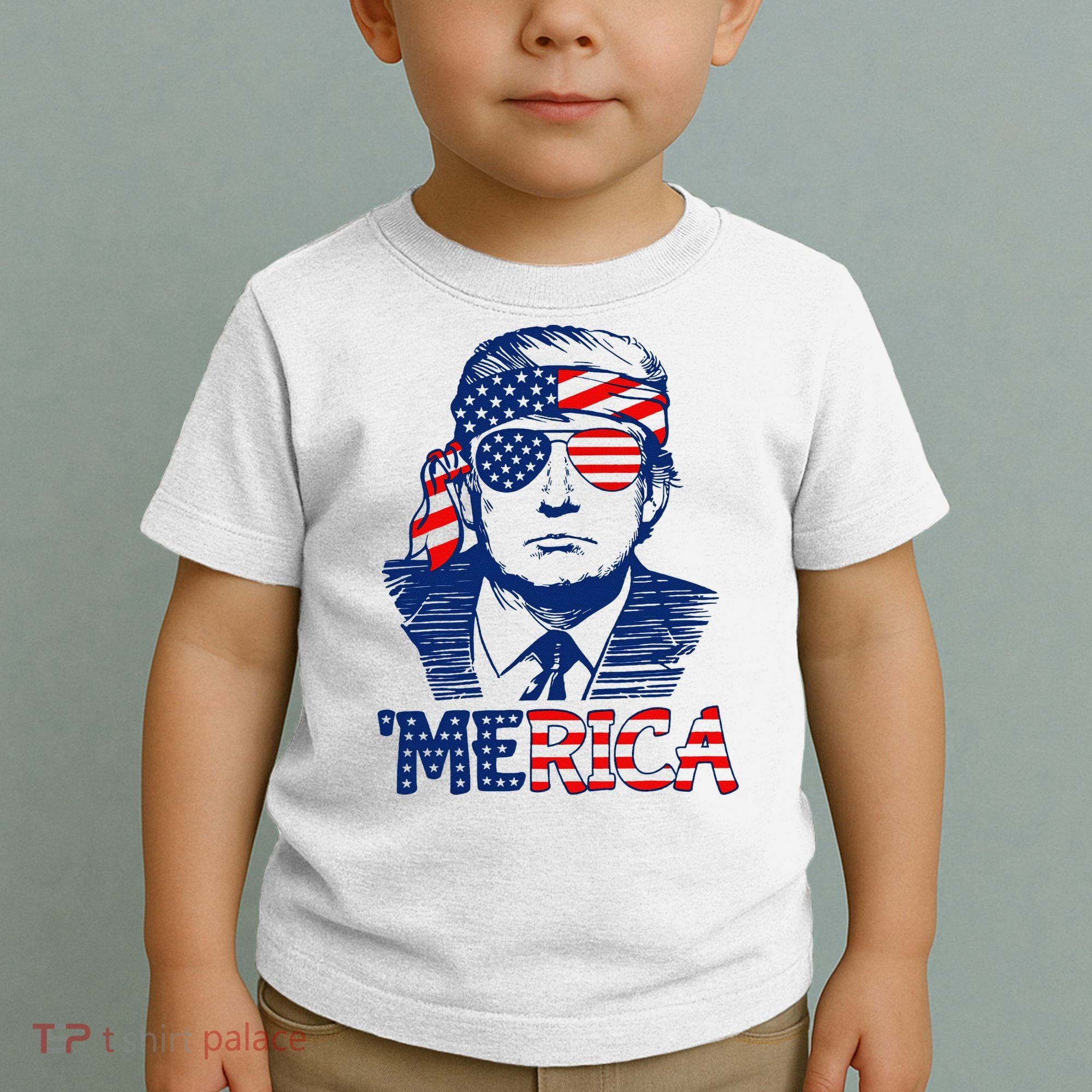 Trump 'Merica Trump Funny 4th of July Toddler T-Shirt