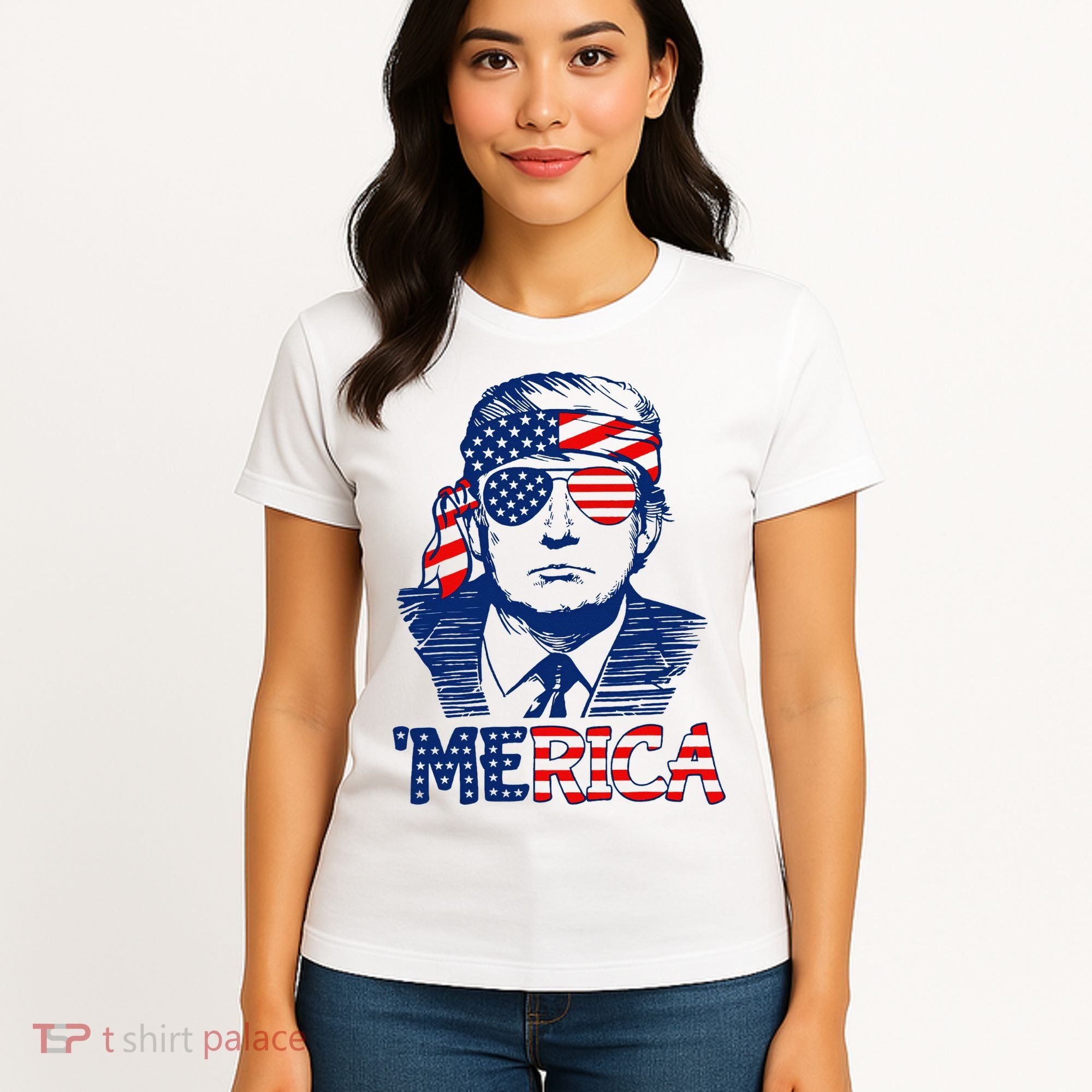 Trump 'Merica Trump Funny 4th of July Women's T-Shirt