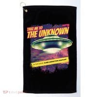 Take Me To The Unknown UFO Alien Golf Towel thumb 0