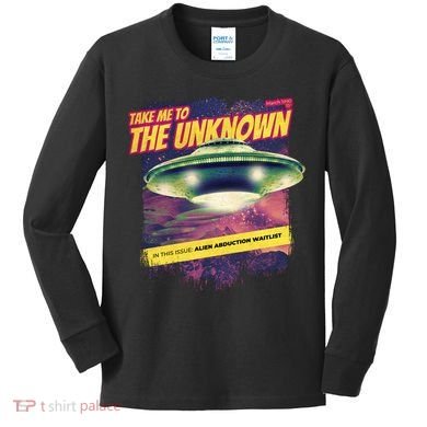 Take Me To The Unknown UFO Alien Kids Long Sleeve Shirt