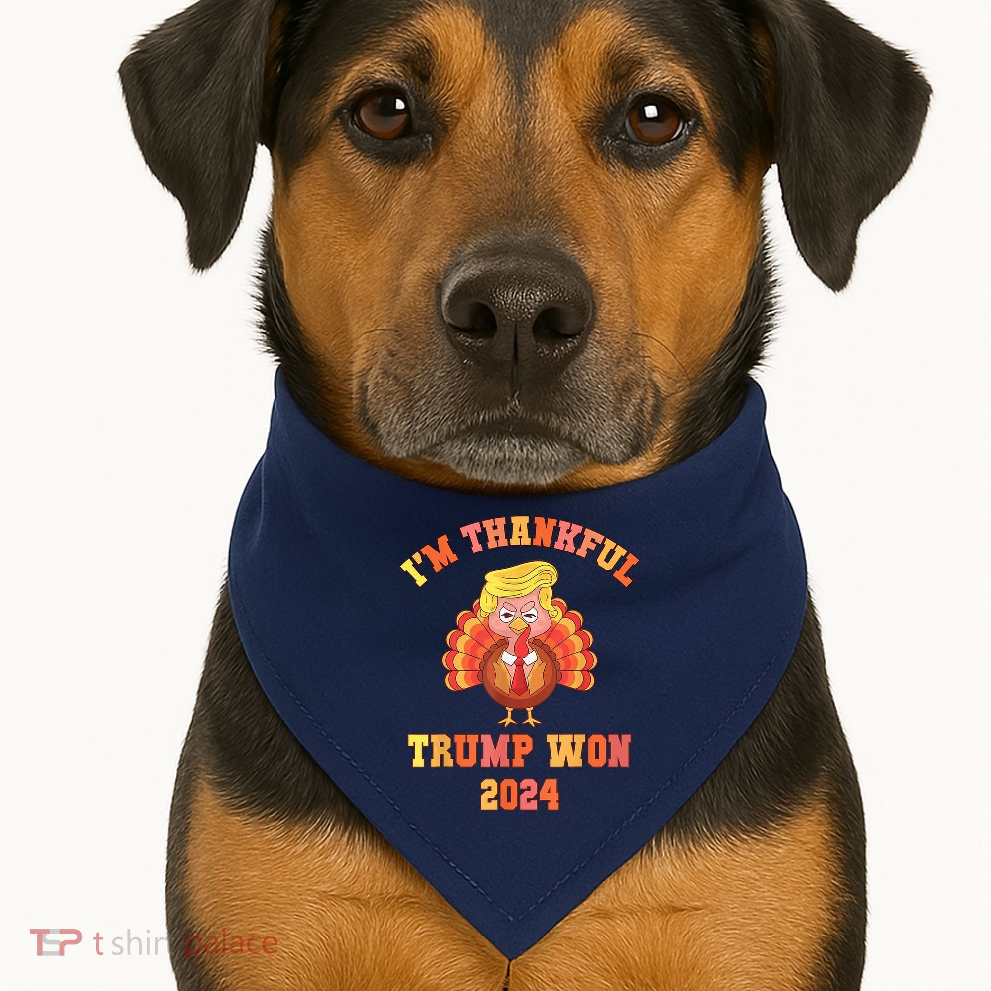 Trump Make Thanksgiving Great Again IM Thankful Trump Won USA-Made Doggie Bandana