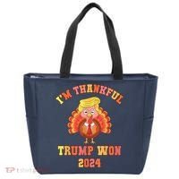 Trump Make Thanksgiving Great Again IM Thankful Trump Won Tote Bag thumb 0