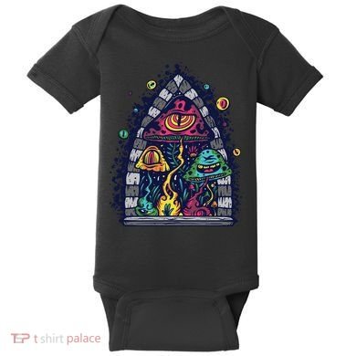 Trippy Mushrooms Baby Bodysuit