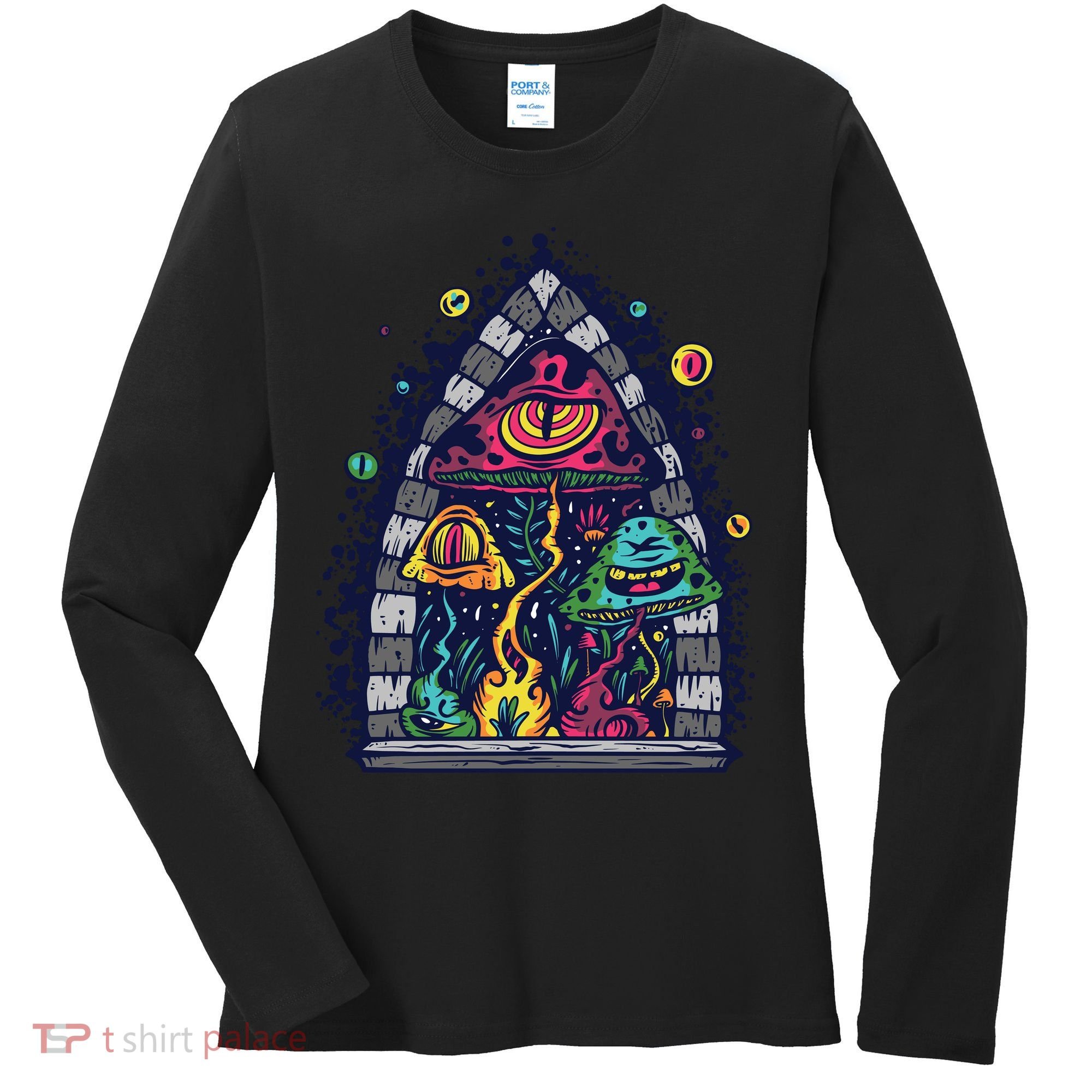 Trippy Mushrooms Women's Long Sleeve Shirt