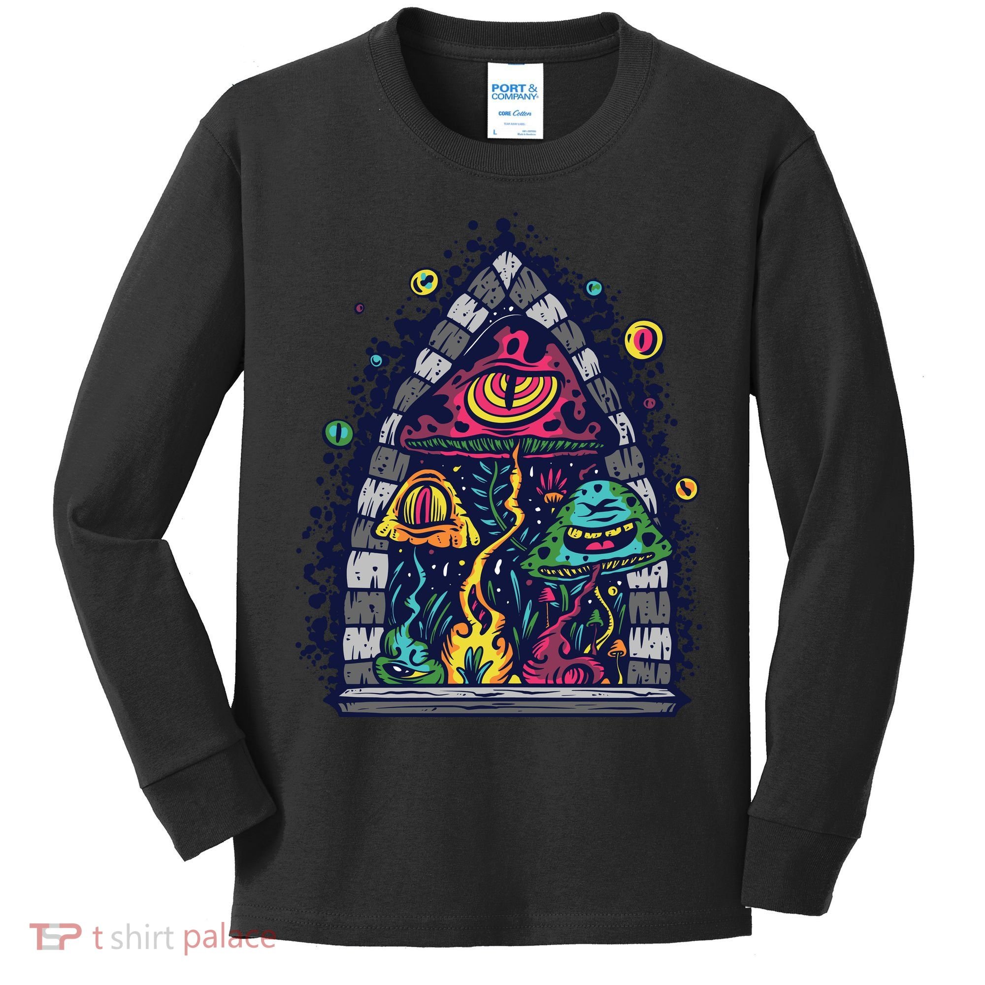 Trippy Mushrooms Kids Long Sleeve Shirt
