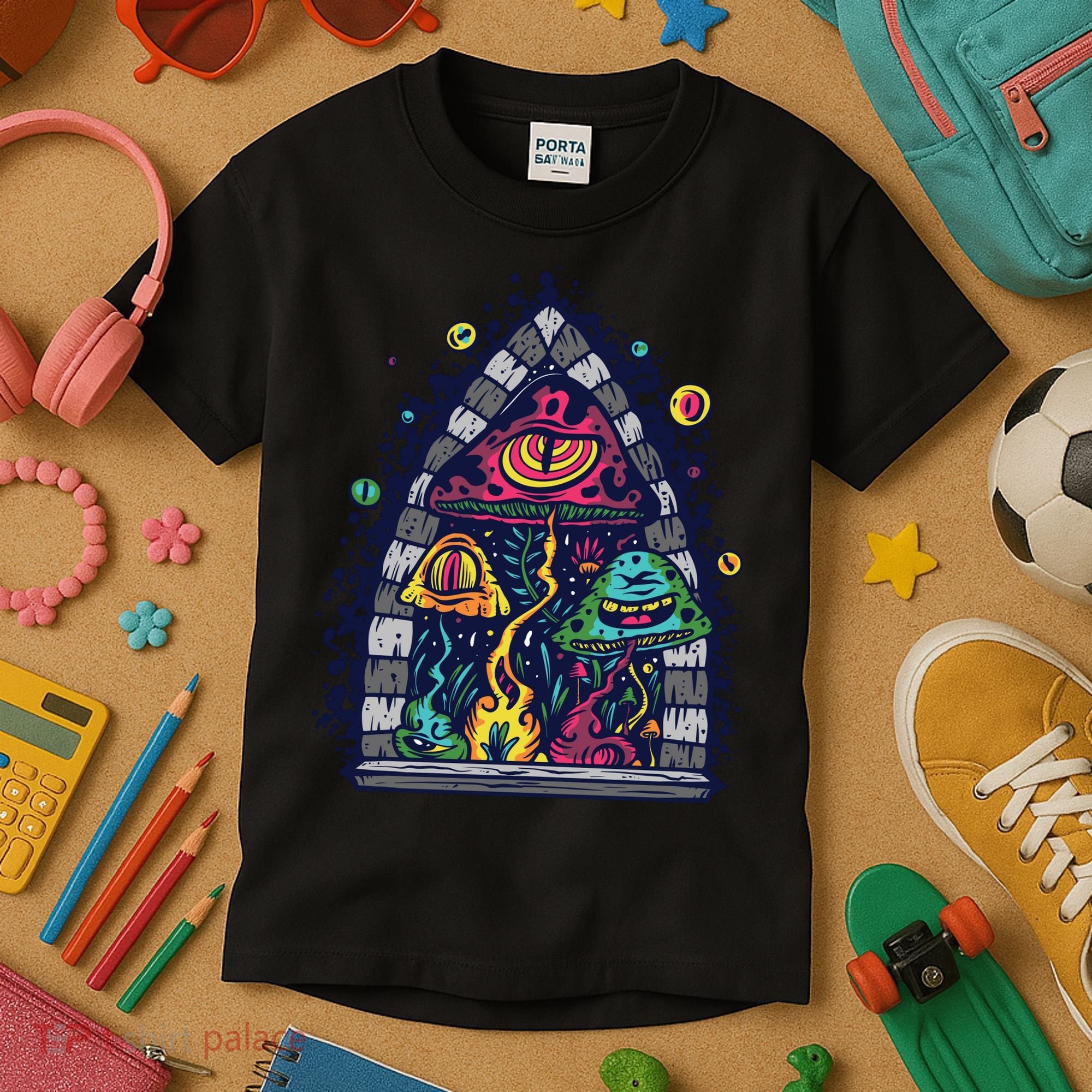 Trippy Mushrooms Kids T-Shirt