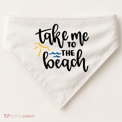 Take Me To The Beach Cute Vacation USA-Made Doggie Bandana