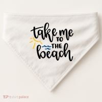 Take Me To The Beach Cute Vacation USA-Made Doggie Bandana thumb 0