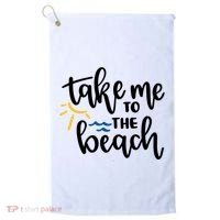 Take Me To The Beach Cute Vacation Golf Towel thumb 0