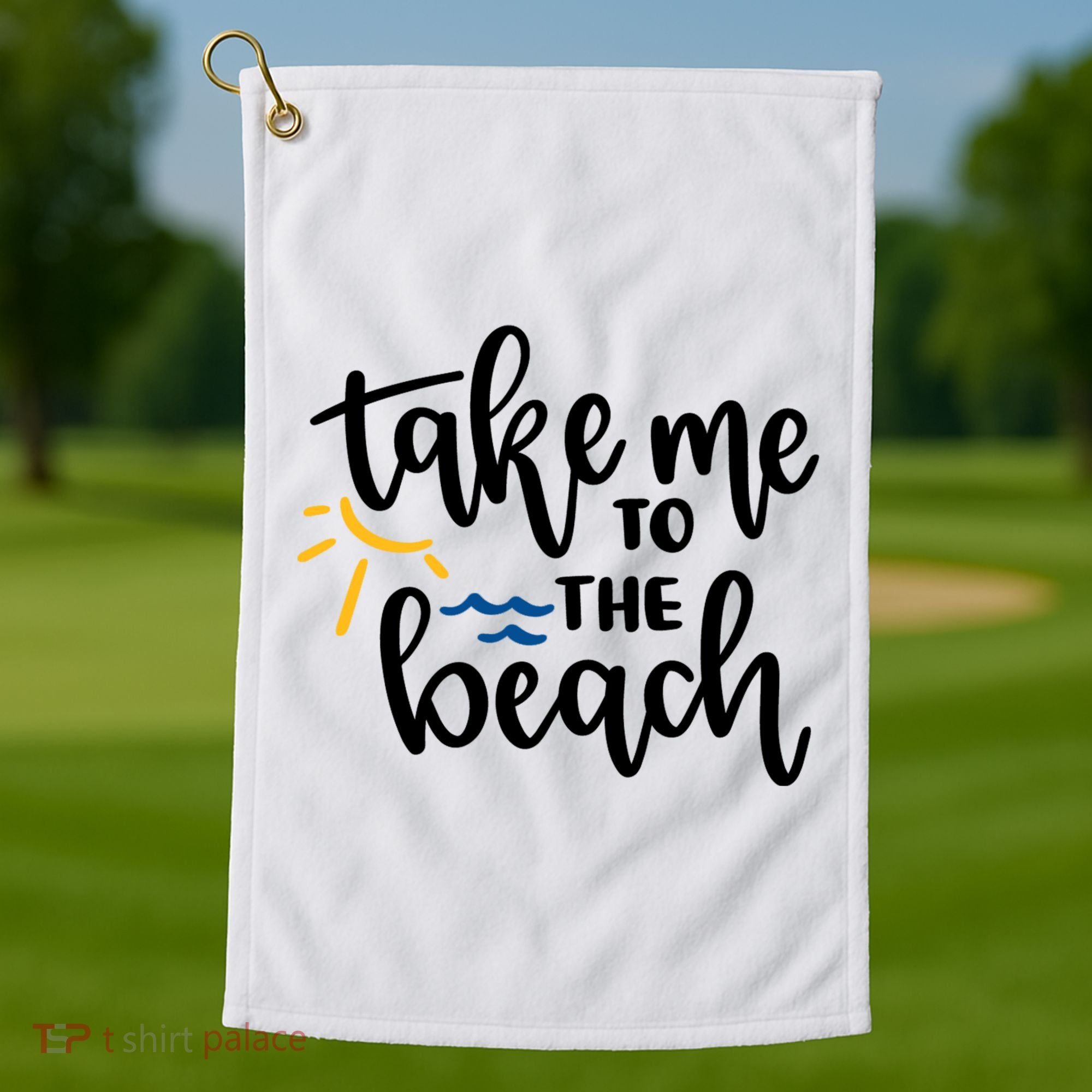 Take Me To The Beach Cute Vacation Golf Towel